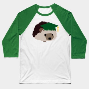 Graduation Hedgehog - Green Cap Baseball T-Shirt